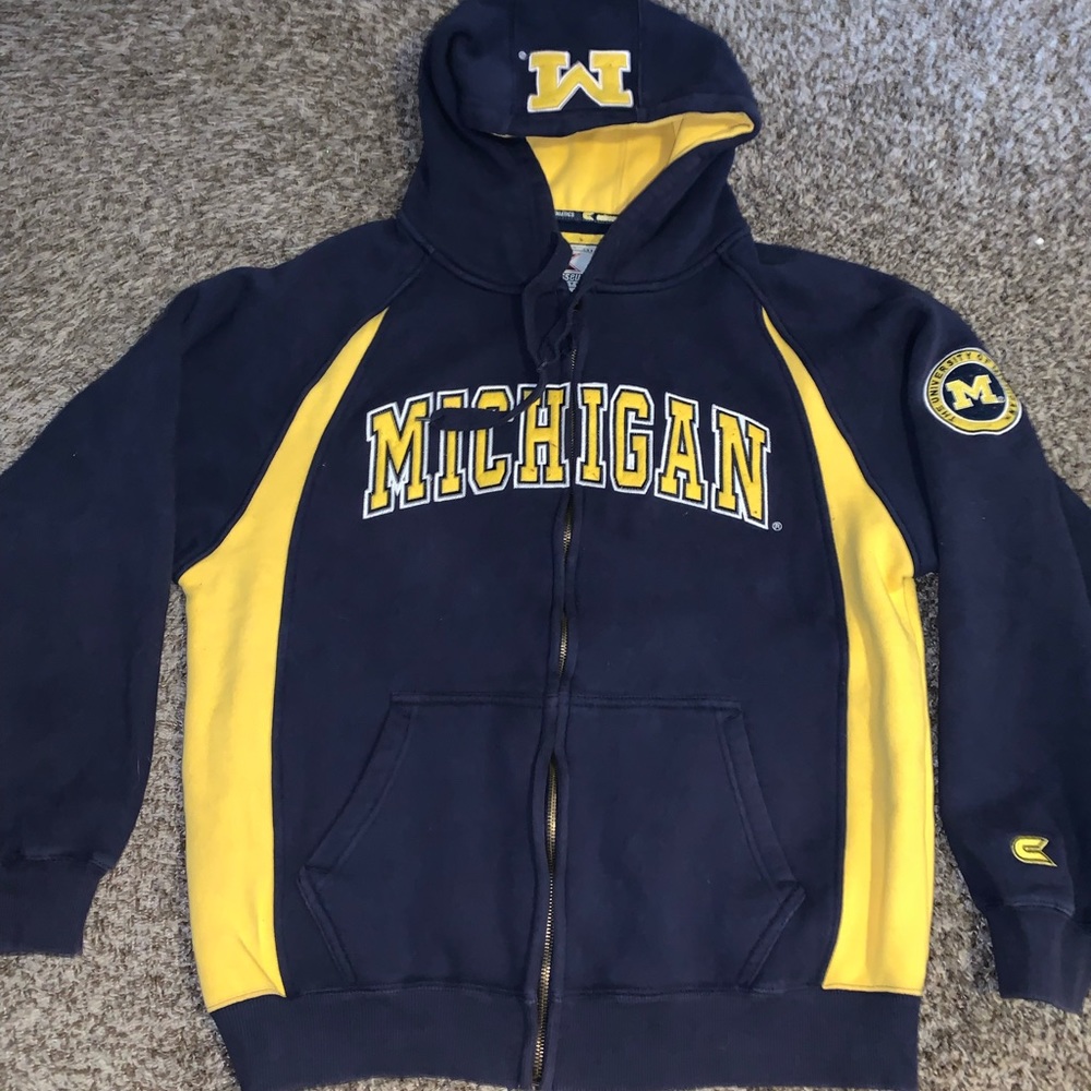 Michigan Wolverines Hoodie Embroidered Size L